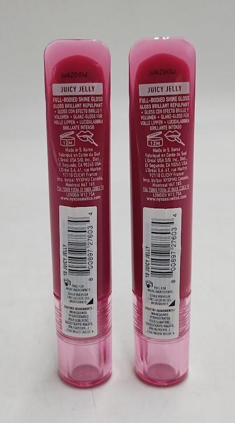 LOT OF 2!! NYX Makeup Jelly Job Peptide Lip Gloss - 10 Juicy Jelly - 0.25 fl oz