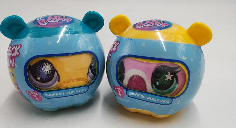 LOT OF 2!!! Littlest Pet Shop Surprise Reveal Collectible Plush Pets