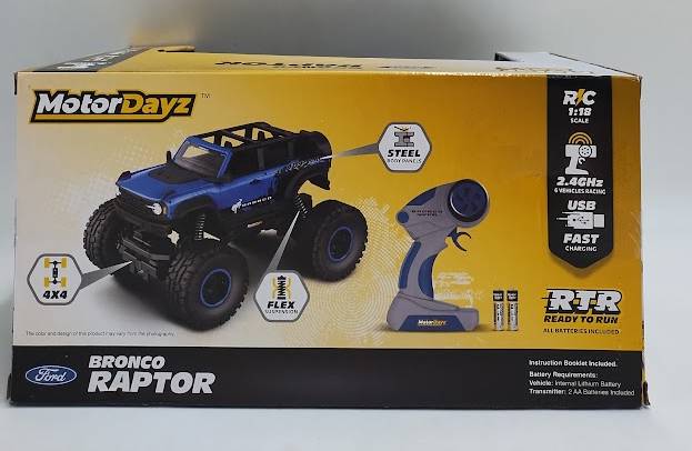Motor Dayz RC 4x4 Heavy Metal Ford Bronco - 1:18 Scale Blue