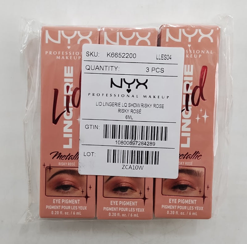 LOT OF 3!!! NYX Lid Lingerie Cream Eye Pigment 24H Smudge-Proof 04 Risky Rose