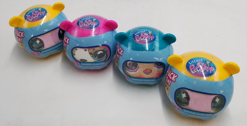 LOT OF 4!!! Littlest Pet Shop Surprise Reveal Collectible Plush Pets