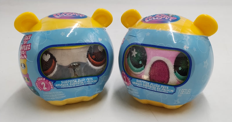 2 PACK!! Littlest Pet Shop Surprise Reveal Collectible Plush Pets