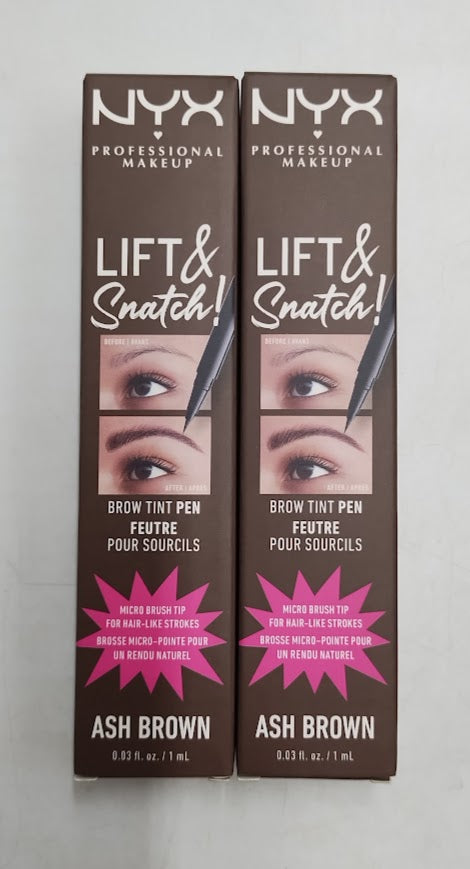 LOT OF 2!!! NYX Makeup Lift N Snatch! Brow Tint Pen - Ash Brown