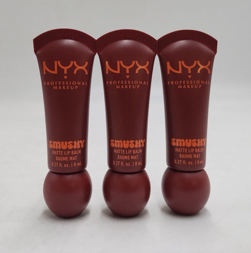 LOT OF 3!!! NYX Smushy Soft Matte Tinted Lip Balm - Swipe 2 Smooth - 0.27 fl oz