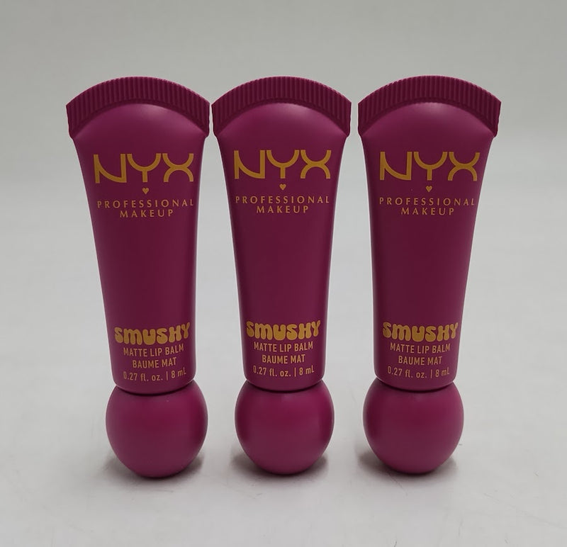 LOT OF 3!!! NYX Smushy Soft Matte Tinted Lip Balm - Silly Sippin - 0.27 fl oz