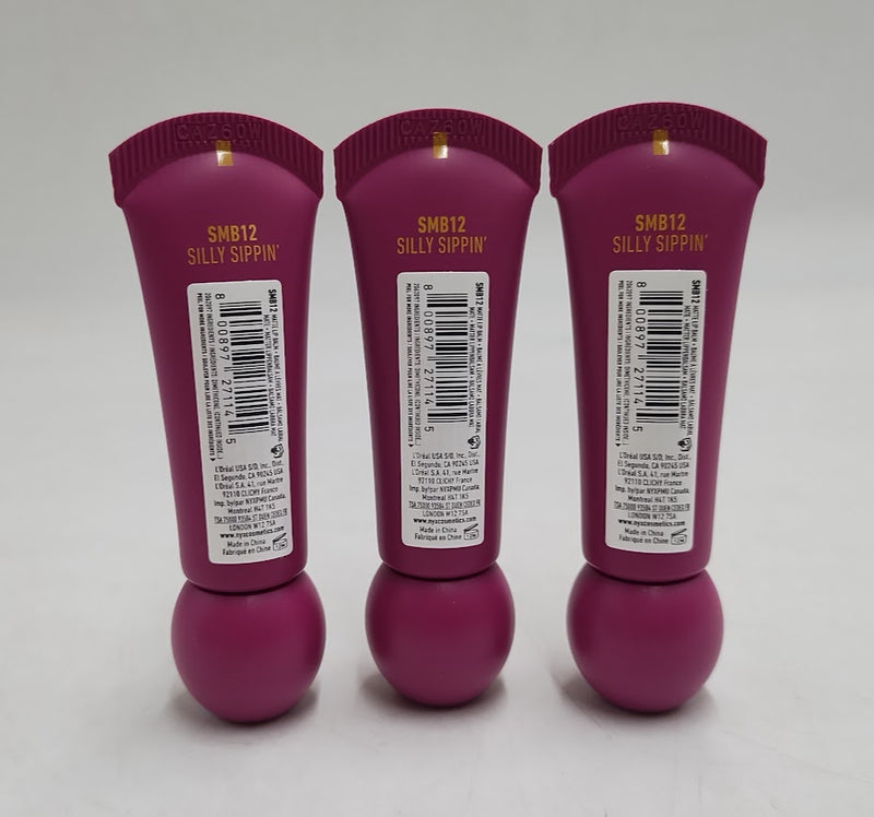 LOT OF 3!!! NYX Smushy Soft Matte Tinted Lip Balm - Silly Sippin - 0.27 fl oz