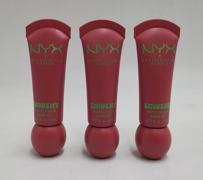 LOT OF 3!!! NYX Smushy Soft Matte Tinted Lip Balm - Snuggle SZN - 0.27 fl oz