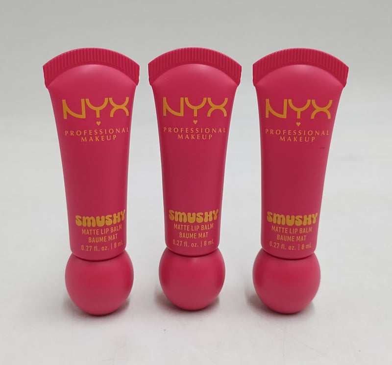 LOT OF 3!!! NYX Smushy Soft Matte Tinted Lip Balm - Sweet Smack - 0.27 fl oz