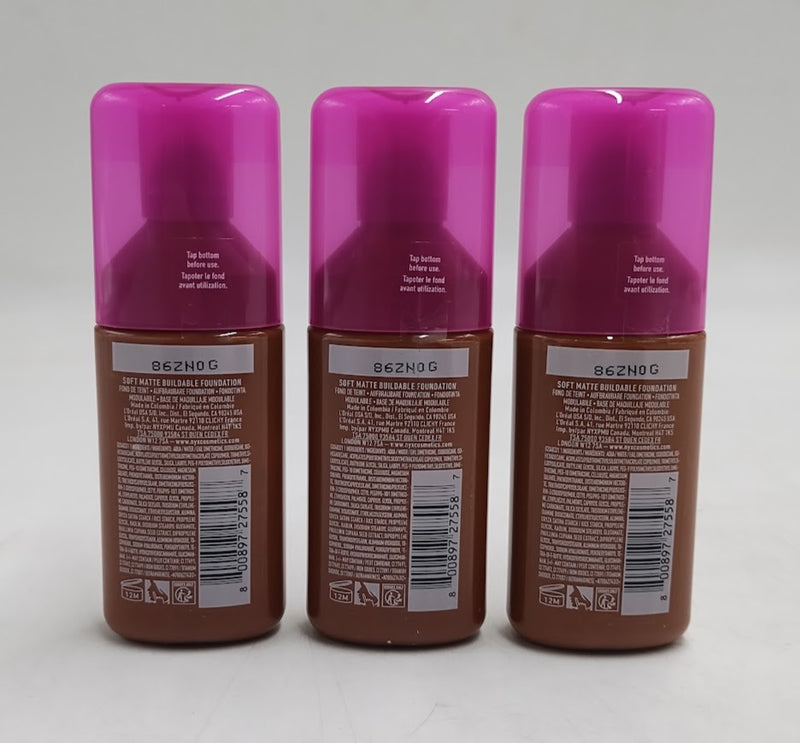 LOT OF 3!!! NYX Make 'Em Wonder 24H Soft Matte Foundation - 39 Cocoa 1.01 fl oz