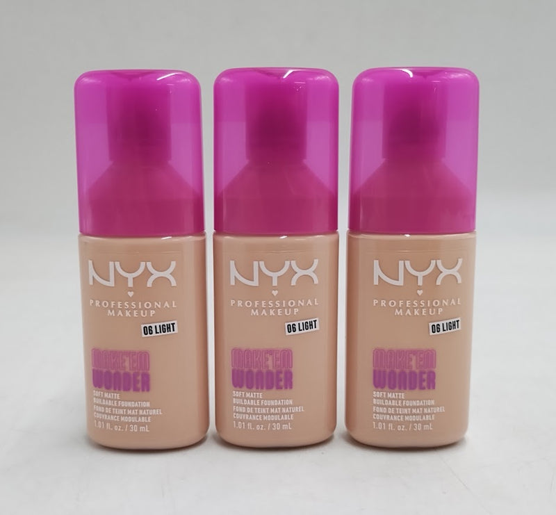 NYX Make 'Em Wonder 24H Soft Matte Foundation - 06 Light - 1.01 fl oz