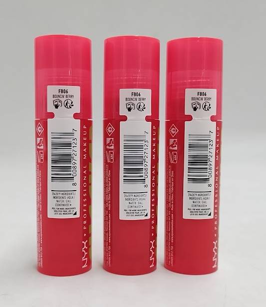LOT OF 3!! NYX Fat Cheeks Juicy Liquid Blush - Bouncin Berry - 0.27 fl oz