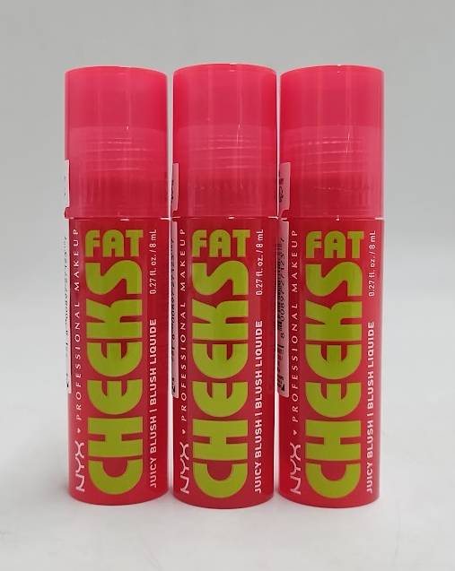 LOT OF 3!! NYX Fat Cheeks Juicy Liquid Blush - Bouncin Berry - 0.27 fl oz