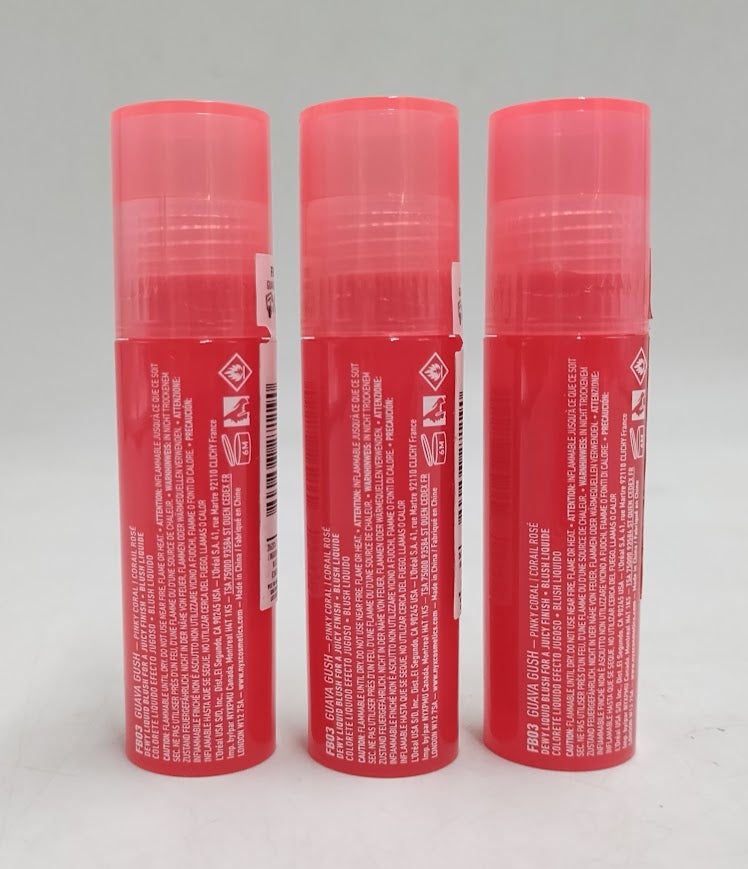 LOT OF 3!!! NYX Fat Cheeks Juicy Liquid Blush - Guava Gush - 0.27 fl oz