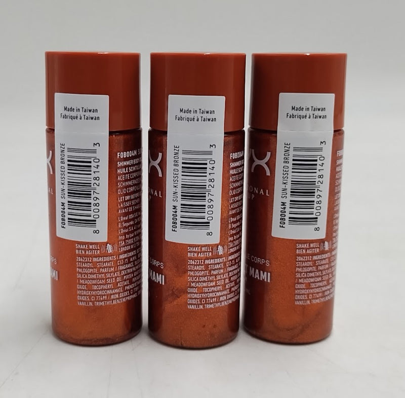 LOT OF 3!!! NYX Professional Makeup Fat Oil Body Oil - Caramelt Mami 0.68 fl oz