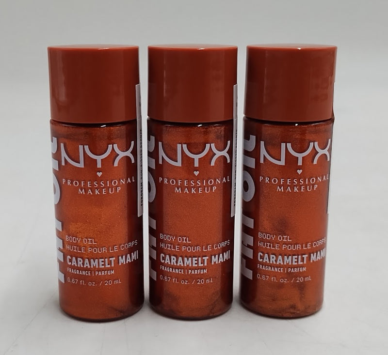 LOT OF 3!!! NYX Professional Makeup Fat Oil Body Oil - Caramelt Mami 0.68 fl oz