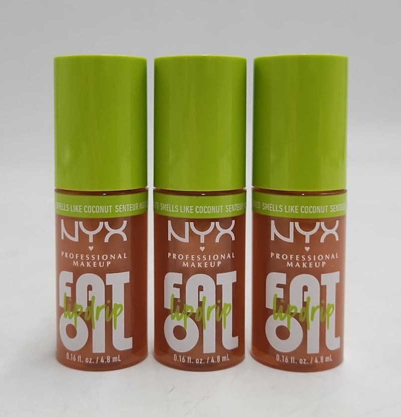 LOT OF 3!!! NYX Professional Makeup Fat Oil Lip Drip - Coconut Cutie 0.16 fl oz