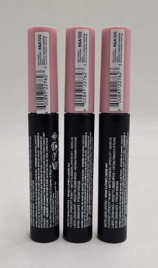 LOT OF 3!!! NYX Lip Lingerie XXL Smooth Matte Liquid Lipstick - Naughty Noir