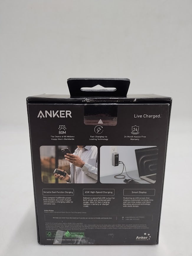 Anker 9600mAh 65W Prime Power Bank Fusion - Black **PRE OWNED**