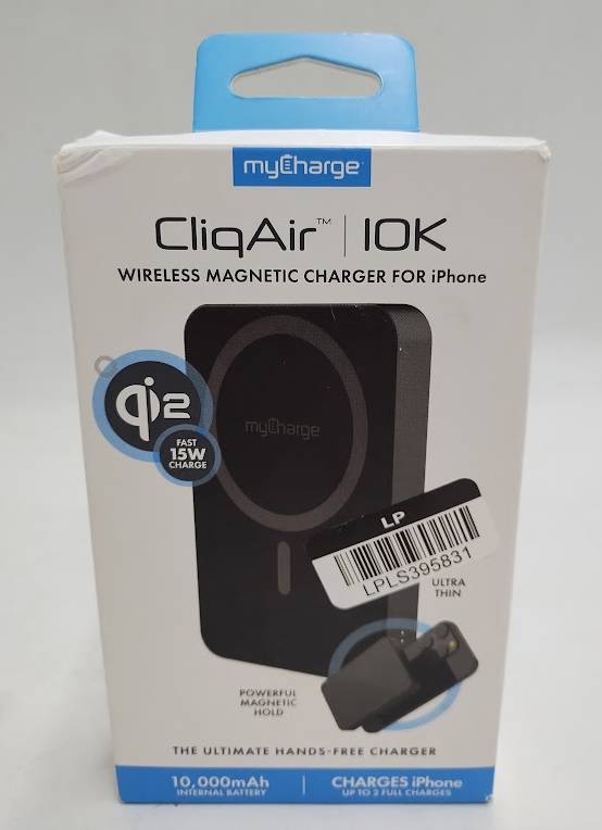 myCharge 10000mAh 20W CliqAir Qi2 Wireless Magnetic Power Bank - Black
