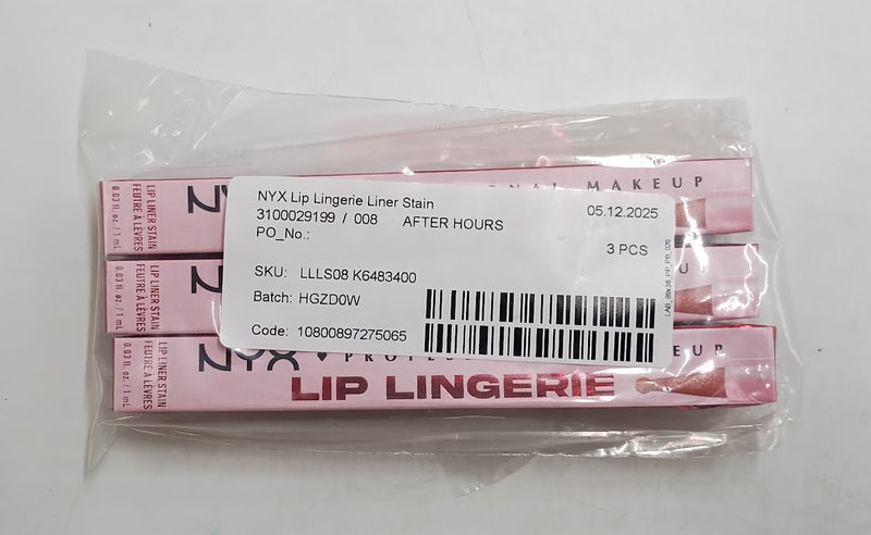 LOT OF 3!!! NYX Lip Lingerie Lip Liner Stain - 08 After Hours - 0.03 fl oz