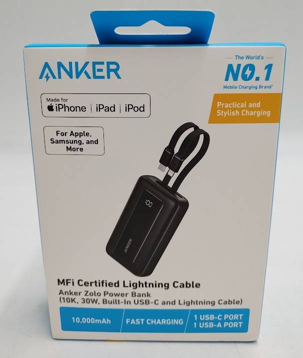 Anker 10000 mAh 30W Built in C and L Cables