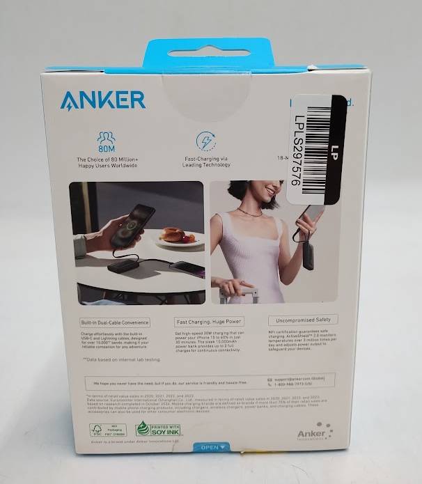 Anker 10000 mAh 30W Built in C and L Cables