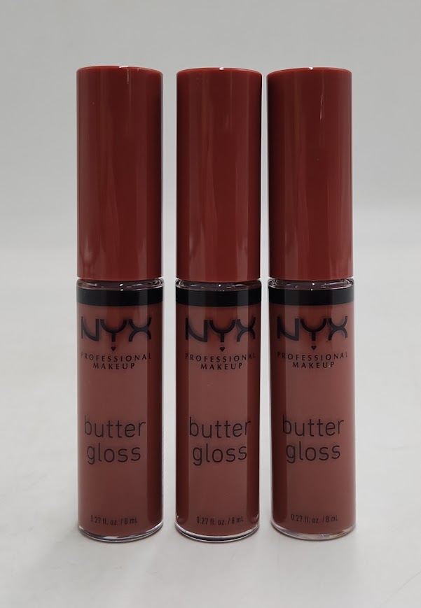 LOT OF 3!!! NYX Butter Lip Gloss - 47 Spiked Toffee - 0.27 fl oz