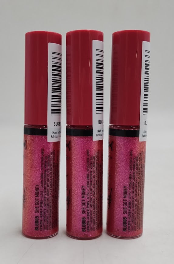 LOT OF 3!!! NYX Butter Gloss Bling Non Sticky Lip Gloss - 05 She Got Money