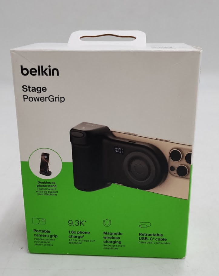 Belkin 1.75" 10000 mAh Power Camera Grip/Bank USB-C Port - Pepper Gray