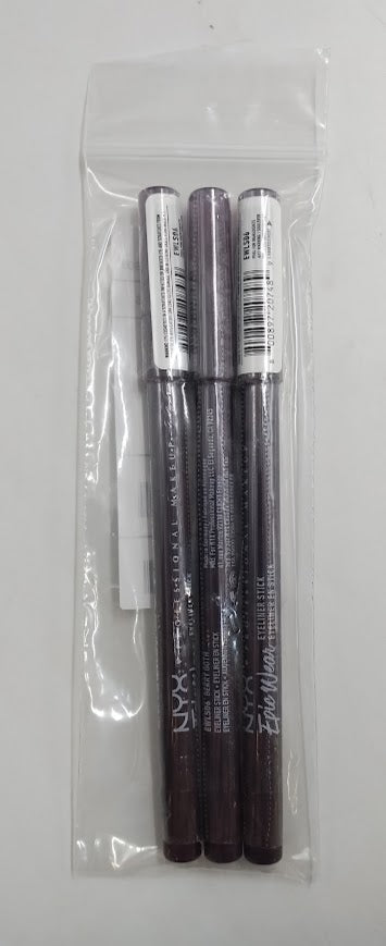 LOT OF 3!!! NYX Epic Wear Liner Stick Long-lasting Eyeliner Pencil - Berry Goth