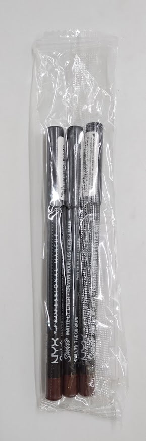 LOT OF 3!!! NYX Suede Matte Velvet Smooth Vegan Lip Liner - The OG Brew 0.035oz