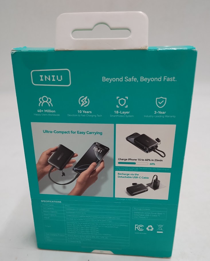 INIU Pocket Neo 20000 Powerbank - Black