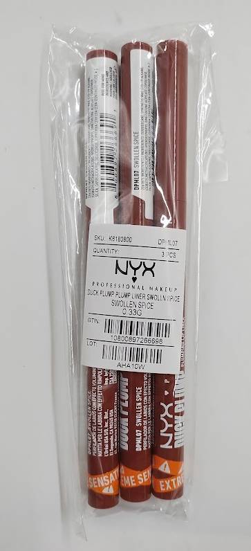 LOT OF 3!!! NYX Duck Plump Plumping Lip Liner - Swollen Spice - 0.01oz