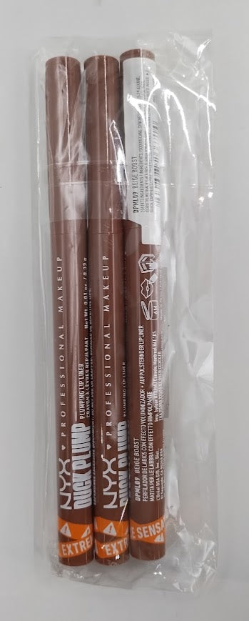 LOT OF 3!!! NYX Duck Plump Plumping Lip Liner - Beige Boost - 0.01oz