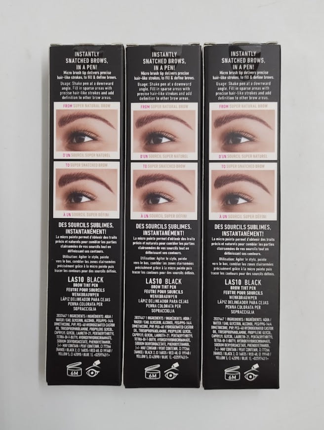LOT OF 3!!! NYX Lift N Snatch! Brow Tint Pen - Black - 0.03 fl oz