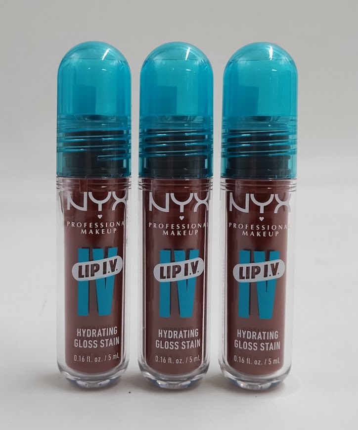 LOT OF 3!!! NYX Lip IV Hydrating Lip Gloss Stain - Dripping Nude - 0.16 fl oz