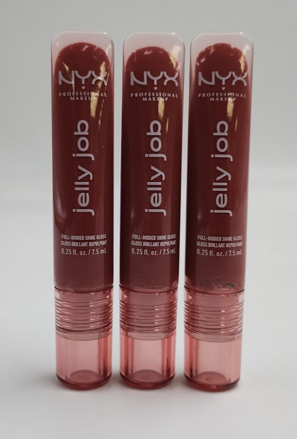 LOT OF 3!!! NYX Jelly Job Peptide Lip Gloss - 06 Jelly Filled - 0.25 fl oz