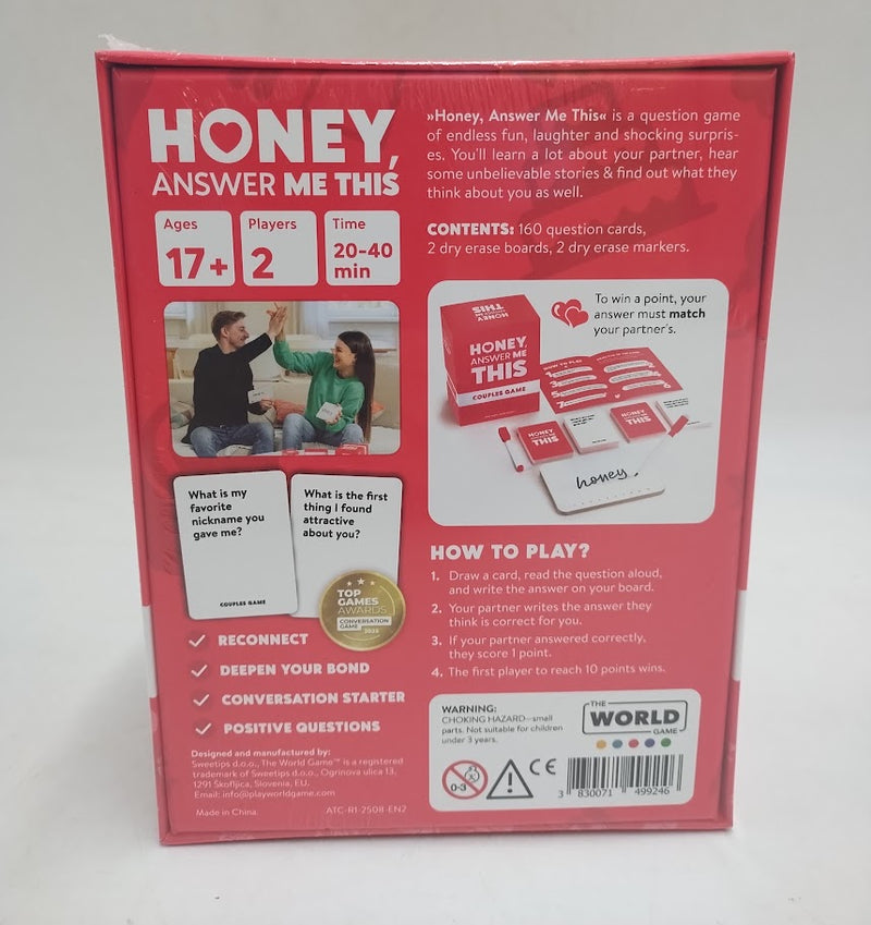 The World Game HONEY, Answer Me This - Couples Game