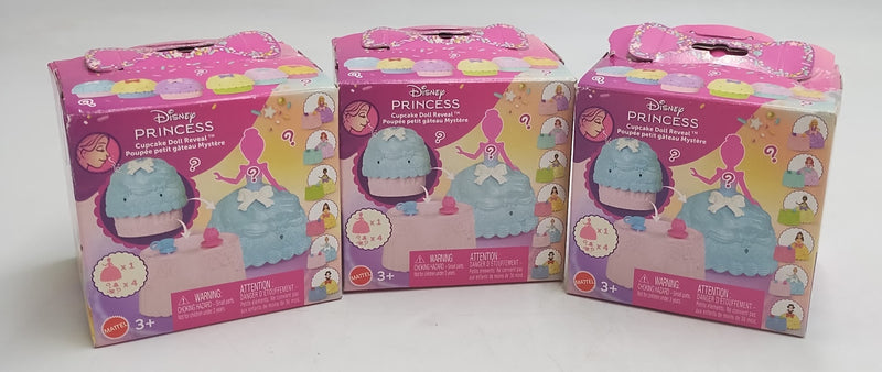 3 PACK!! Disney Princess Cupcake Small Doll Reveal