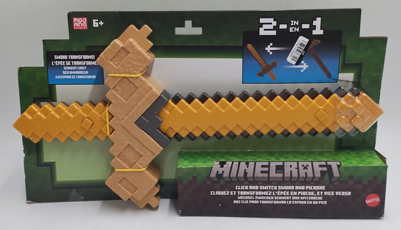 Minecraft Click and Switch Sword and Pickaxe Role-Play 2-in-1 Toy SEE DETAILS