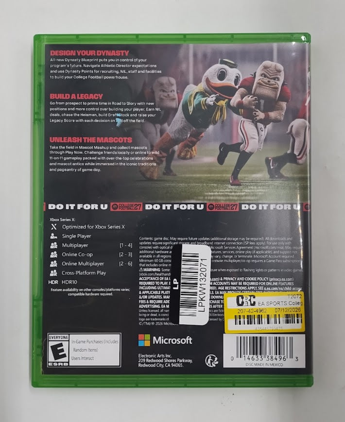 EA SPORTS College Football 27 - Xbox Series X - SEE DETAILS