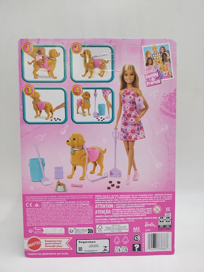 Barbie "Malibu" Walk & Potty Pup Toy Includes Doll, Walking Pet Dog SEE DETAILS