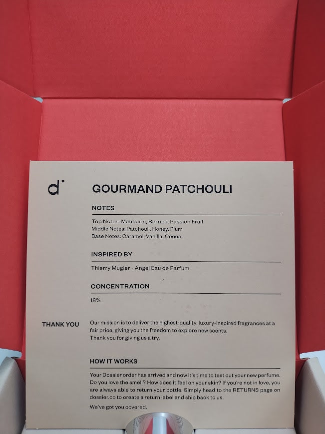 Dossier Gourmand Patchouli Eau de Parfum, Inspired by Mugler's Angel