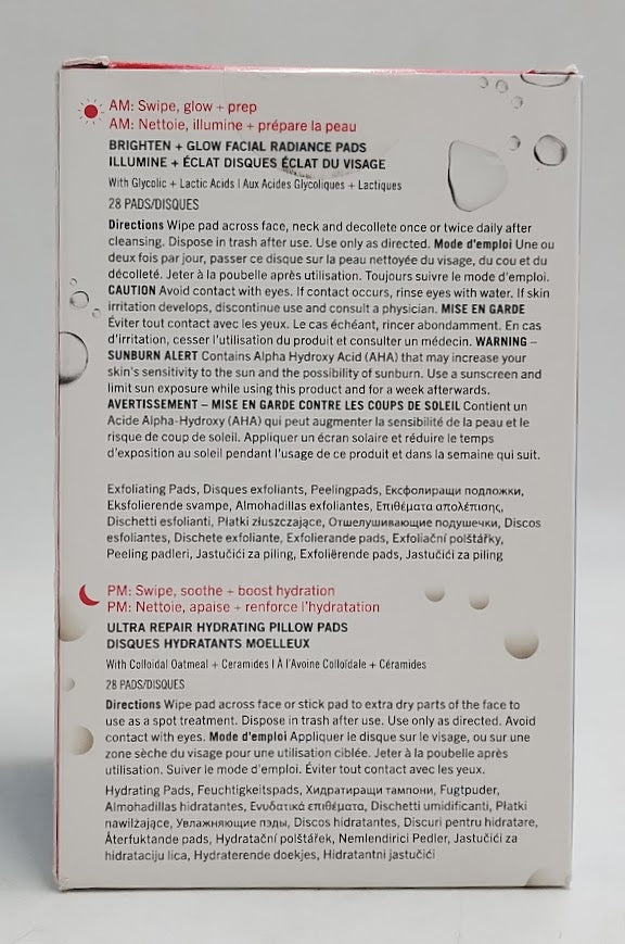 First Aid Beauty Exfoliate AM + Hydrate PM Travel Size Skincare Pads Duo (56 ct)