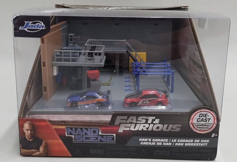 The Fast and the Furious Han's Garage Nano Scene Toy Vehicle Playset SEE DETAILS