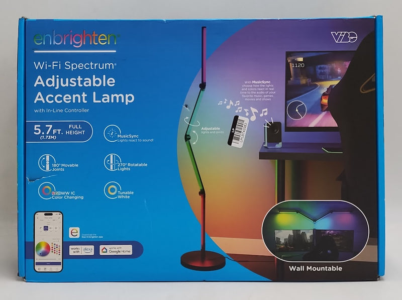 Enbrighten Vibe Wi-Fi Spectrum RGBWIC Adjustable Accent Lamp SEE DETAILS