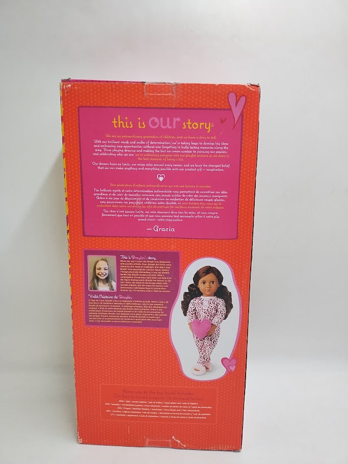Our Generation Gracia 18" Doll in Pink Leopard-Print Pajama SEE DETAILS (LOCAL PICKUP ONLY)