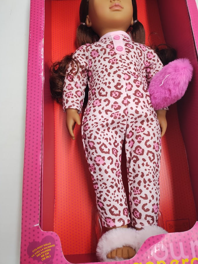 Our Generation Gracia 18" Doll in Pink Leopard-Print Pajama SEE DETAILS (LOCAL PICKUP ONLY)