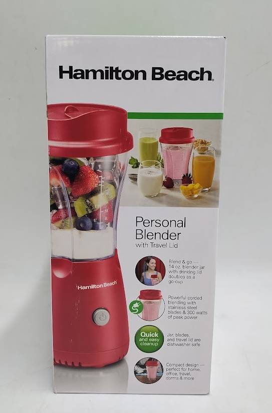 Hamilton Beach Personal Blender with Travel Lid Red