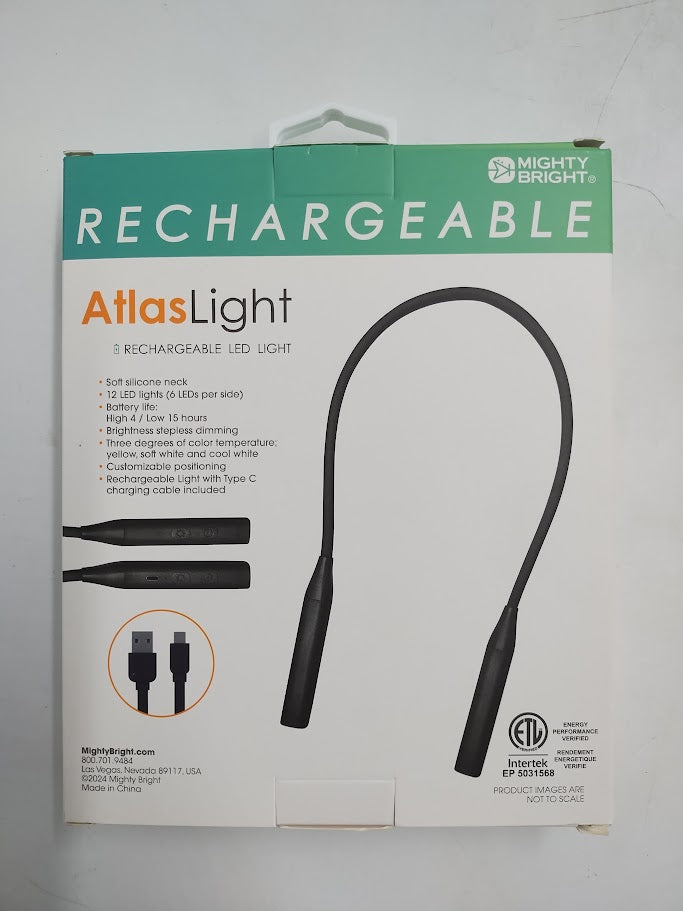 WITHit Mighty Bright Rechargeable LED Atlas Neck Light - Black